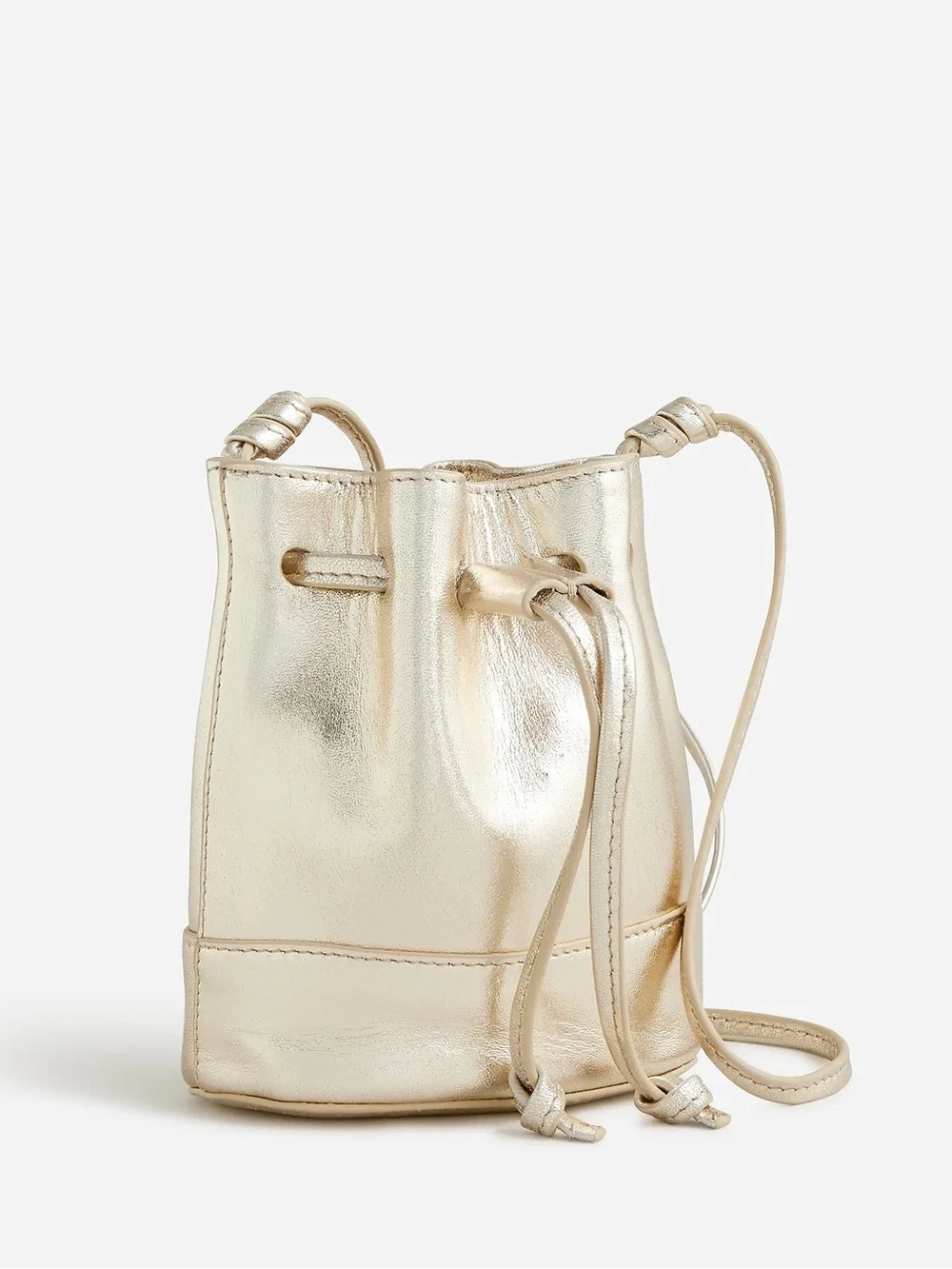 J Crew Crewcuts Girls' Leather Bucket Bag- Rich Gold